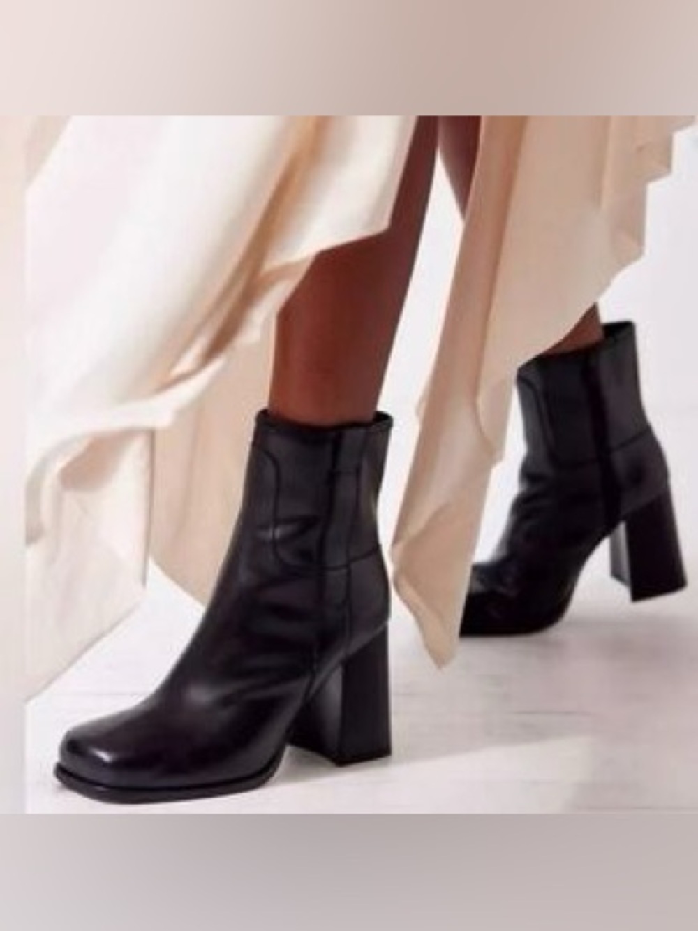 FREE PEOPLE NAOMI HEELED ANKLE BOOTS IN BLACK 6